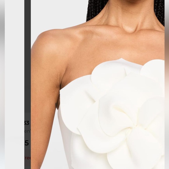 Strapless Rosette Bodice Scuba Mini Dress - Picture 5 of 6